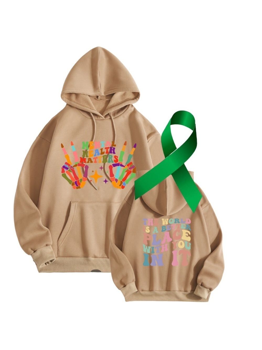 Mental Health graphic oversized soft stretchy pullover hoodie sweatshirt size XL